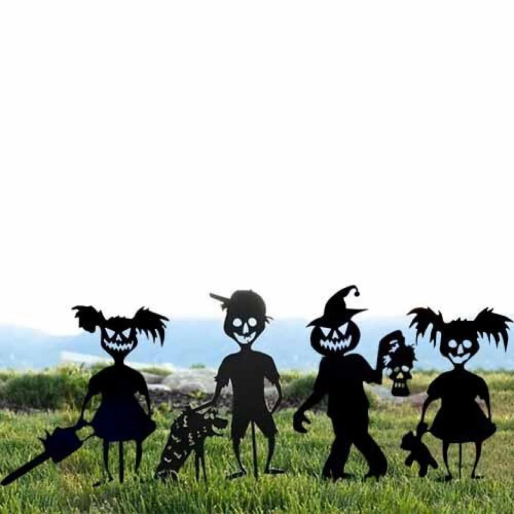 Metal Silhouette Shadow Art Laser Cut Halloween Kids Stake Garden Outdoor Decoration