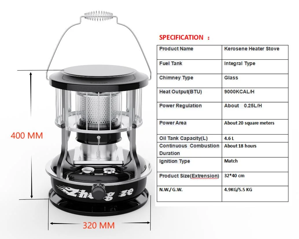 Camping Portable Mini Kerosene Oil Stove Stand Kerosene Cooking Burner Patio Gas Electric Room Outdoor Gas Fireplace Fan Heater