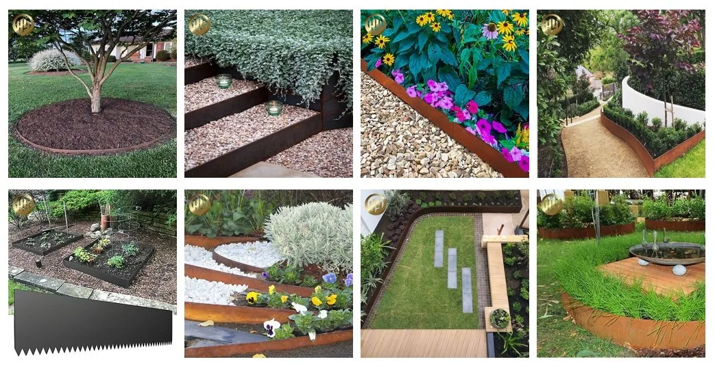 Rectangular Corten Steel Outdoor Simple Rusty Metal Garden Edging