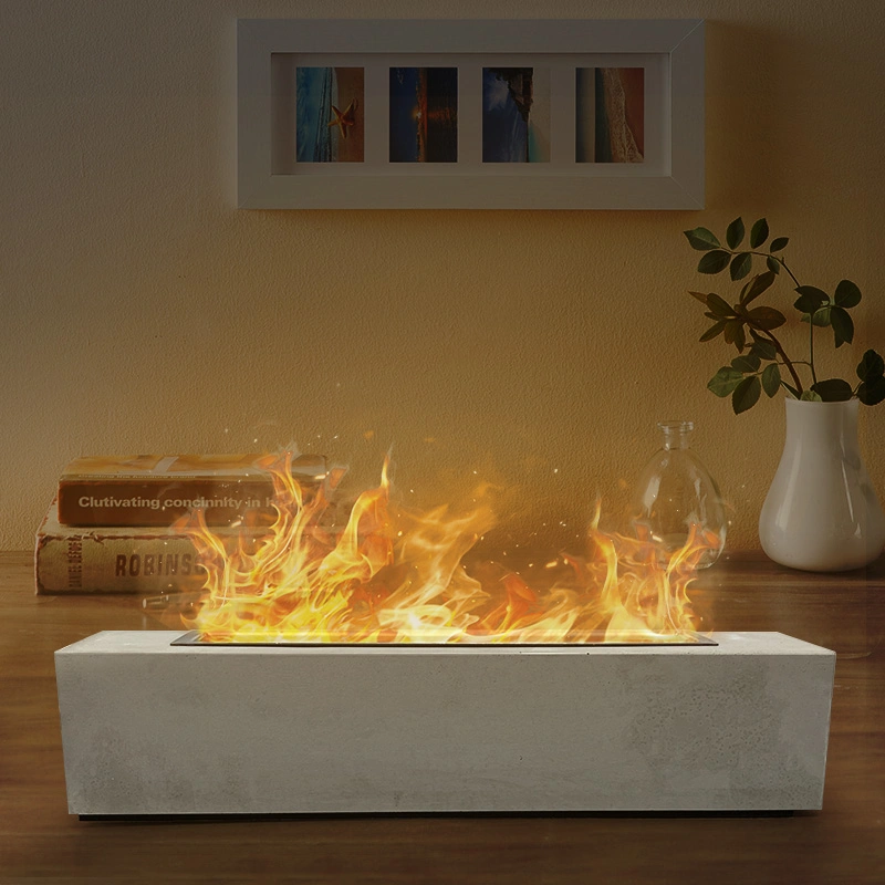 Tabletop Alcohol Fireplaces Portable Rectangular Fire Concrete Bowl Pot Bioethanol Fireplace