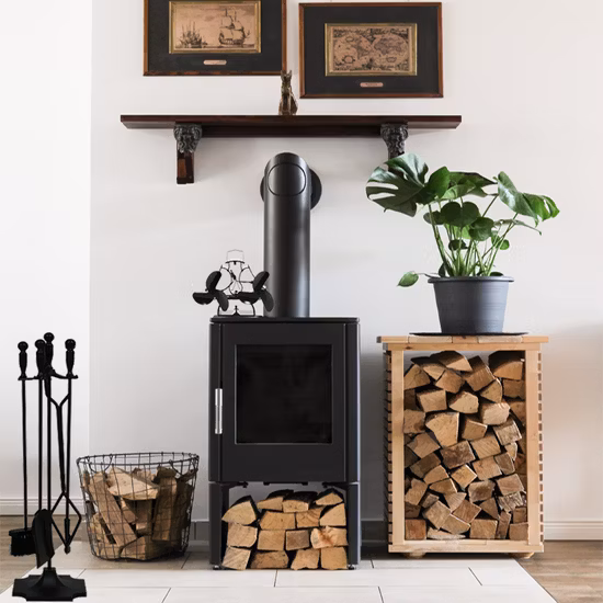 Foyer au bois à deux bûches Ventilateurs de poêle de haute qualité Foyer à haut rendement