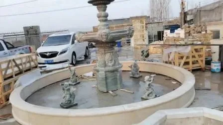 Décoration de jardin vente grande fontaine d'eau en pierre de marbre Mfwg-19