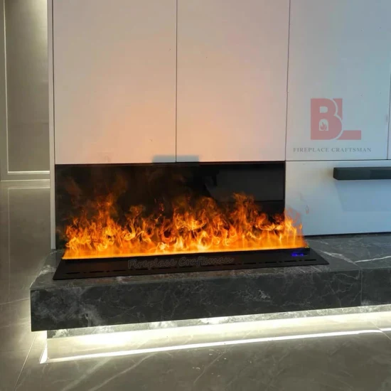 Cheminée électrique à vapeur de vapeur d'eau de vapeur d'eau de cheminée de brouillard de la flamme 3D réaliste autoportante adaptée aux besoins du client