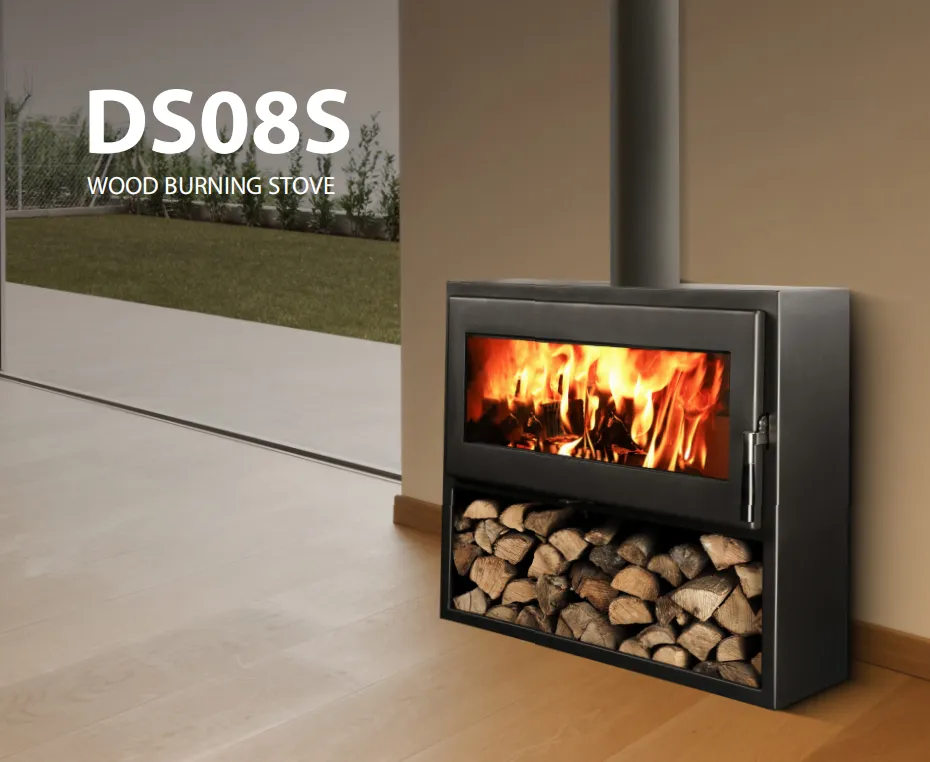 2022 Eco nouveau Design intérieur mur autoportant noir poêle à bois cheminée chauffage domestique avec Protection contre la surchauffe