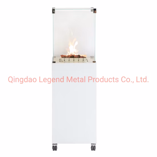 Chauffage au gaz de terrasse extérieur sur pied avec dispositif Ods avec vraie flamme pour une utilisation dans le jardin